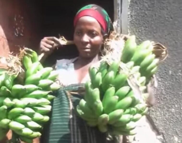 VIDEO: Woman caught stealing matooke for Christmas