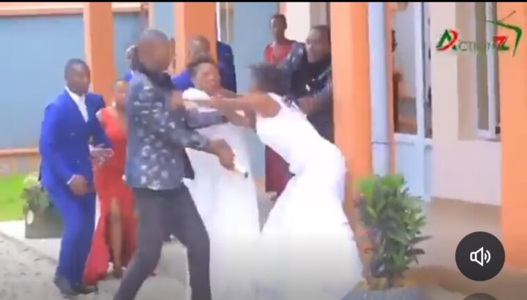 Video: Bewitched bride beats up groom shockingly in front of people