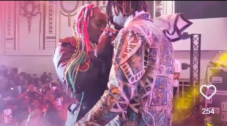 VIDEO: Winnie Nwagi gives her Center to King Saha on stage