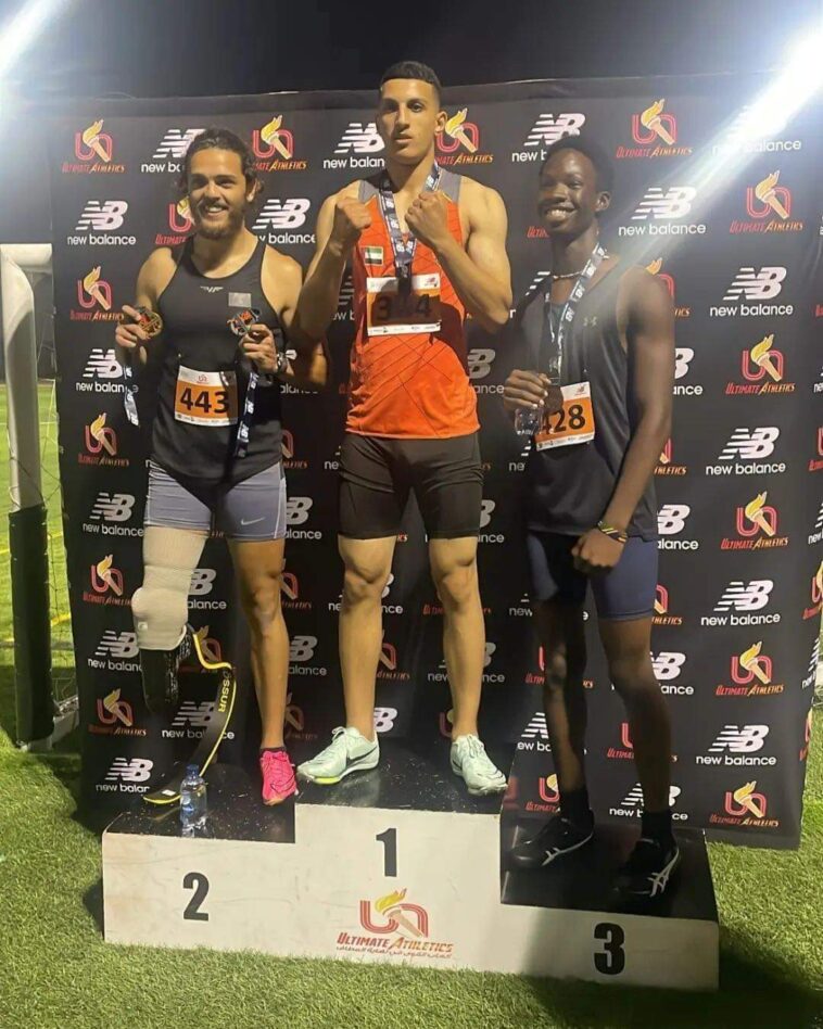 PHOTOS: Bobi Wine’s son Solomon wins Bronze medal in 200M race in the Ultimate Racenight in Dubai