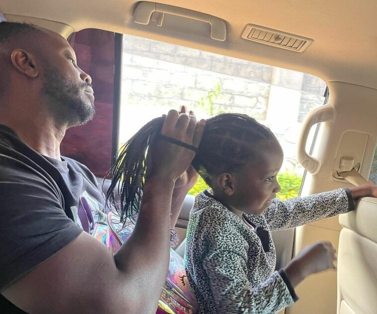 VIDEO: Father duties! Bebe Cool adorably plaits daughters hair