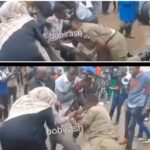 VIDEO: Protester downtown nearly strangles female police to death