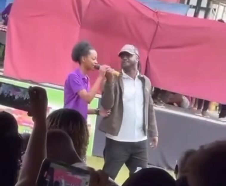 VIDEO: Bebe Cool performs with daughter at her school