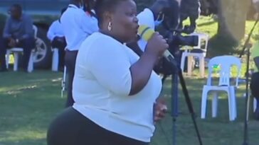 VIDEO: Watch as President Museveni chases Catherine Kusasira off the mic