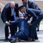 Video: Ugandan curse! Watch US President Joe Biden fall on stage