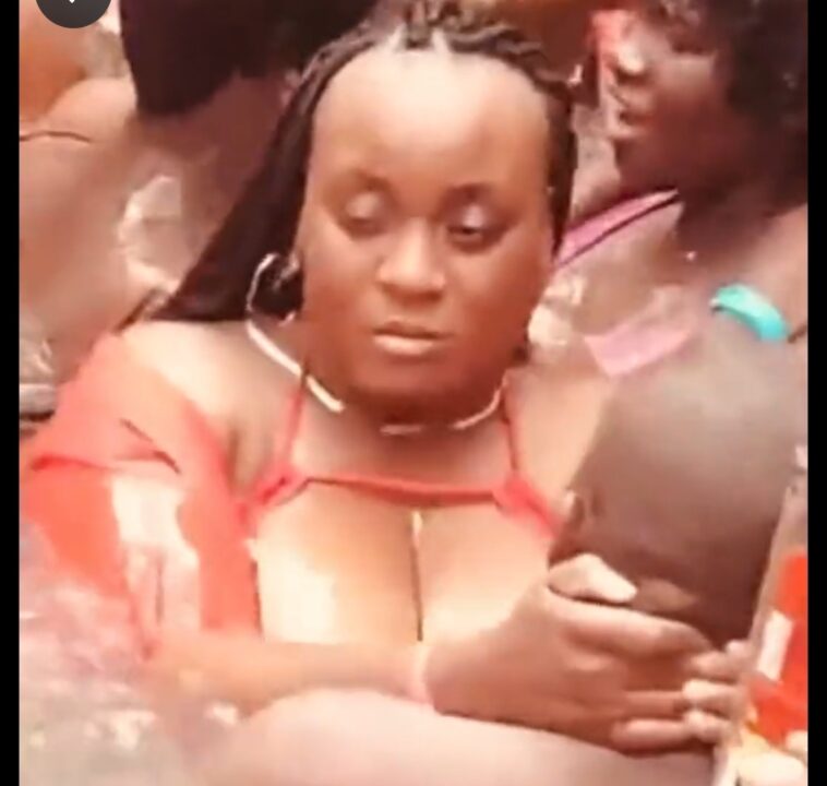 VIDEO: No shame as couple chew themselves inside a swimming pool full of people