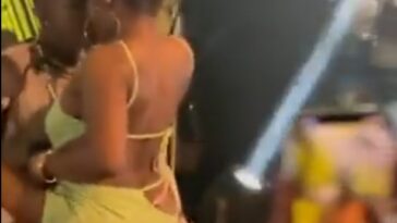VIDEO: Nigerian singer Ruger chews Canadian babe live on stage