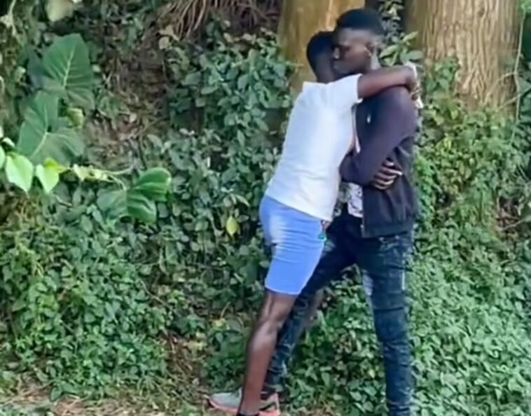 VIDEO: Couple nabbed chewing each other on the road side