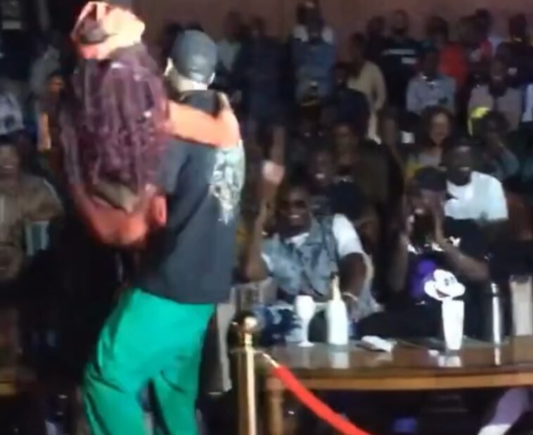 Video: Watch Grenade Official attempt to chew Rachel K on stage