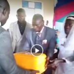 VIDEO: Hilarious! Couple gifted with empty Jerrycan on wedding ceremony