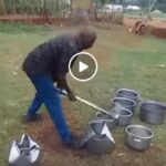 VIDEO; Ugandan man destroys saucepans after wife leaving him for another man