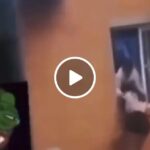 VIDEO: Watch married man sneaking in a side chic through a window in the night