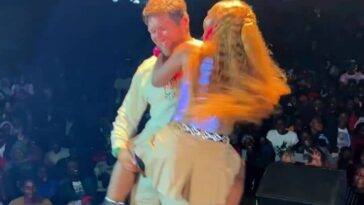 VIDEO: Spice Diana almost chews Zungu man on stage